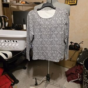 Studio Works Black and White Patterned Blouse